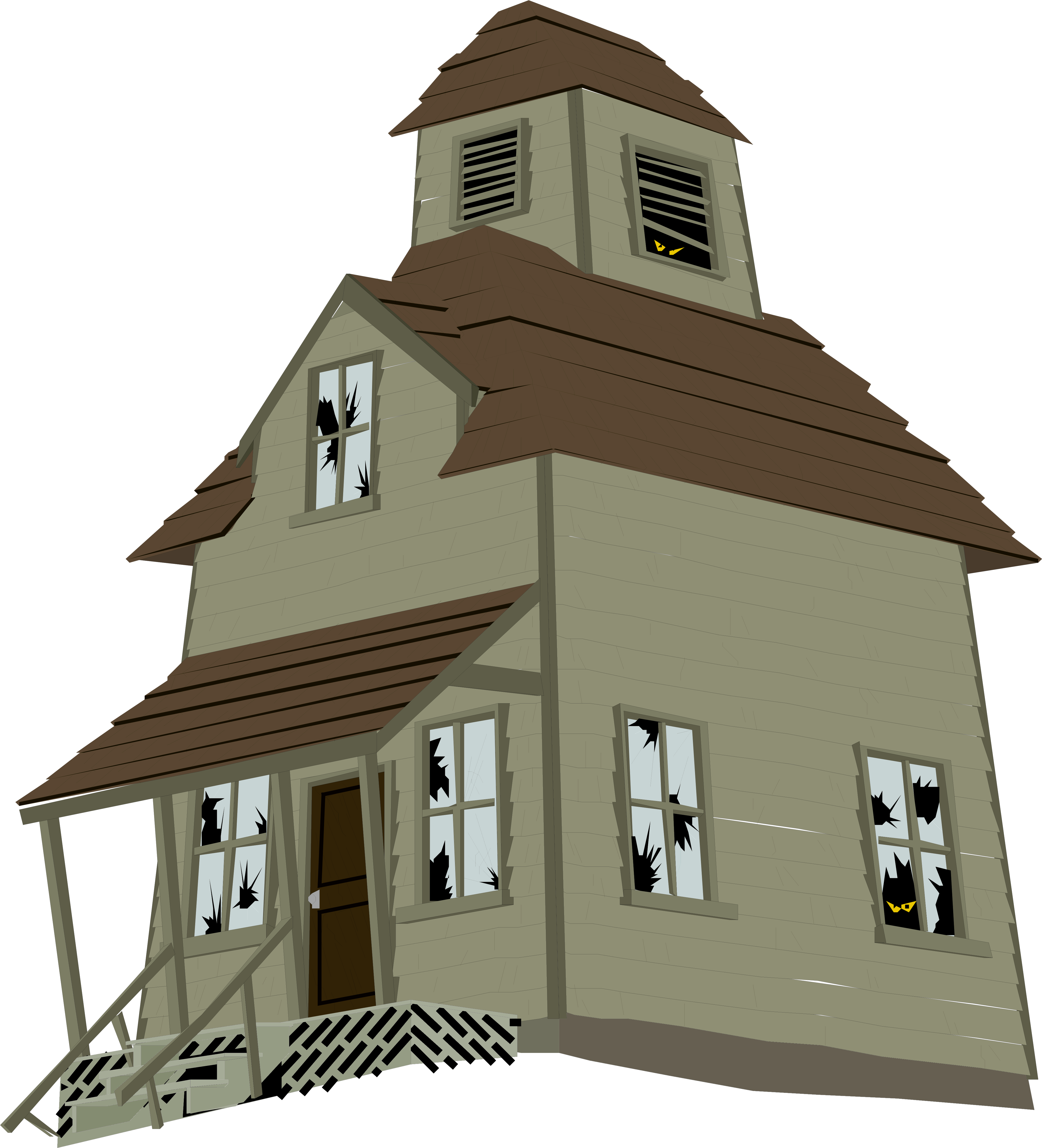 Haunted House Clipart Home - Halloween Scary House Png (4653x5217)