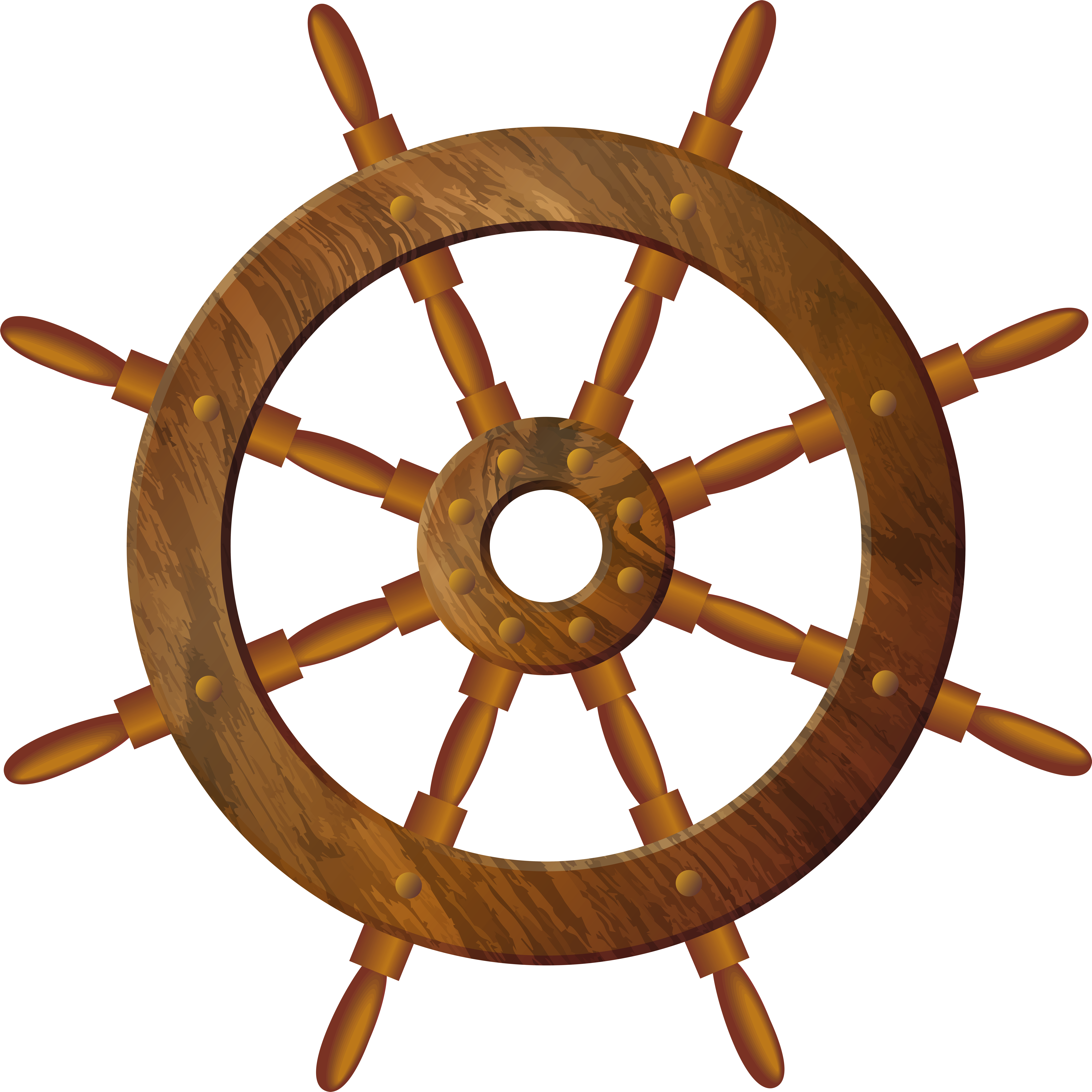 Wooden Wheel Transparent Png Clip Art Image - Ship Wheels Hd Vector (7999x8000)