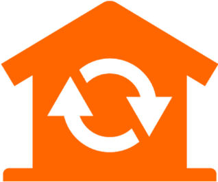 House Like Icon With New Symbol On The Middle - Garage Door (350x350)