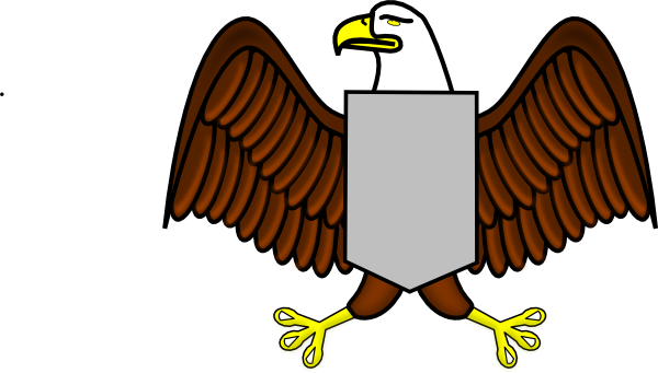 Bald Eagle With Plate Clip Art - Bald Eagle Clip Art (600x341)