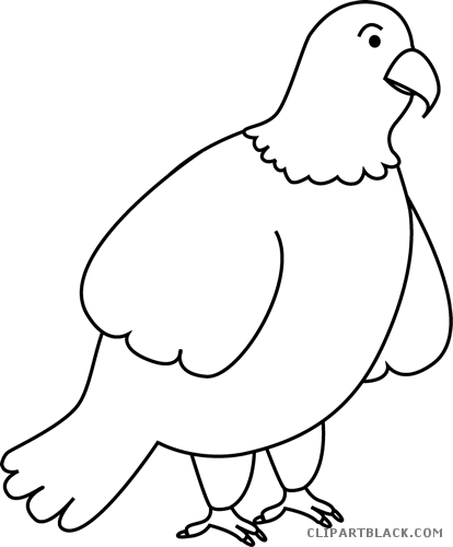 Bald Eagle Animal Free Black White Clipart Images Clipartblack - Penguin (414x500)
