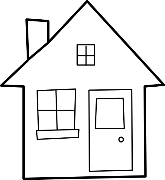 House Outline Clipart Black And White Free - House Images In Black And White (546x596)