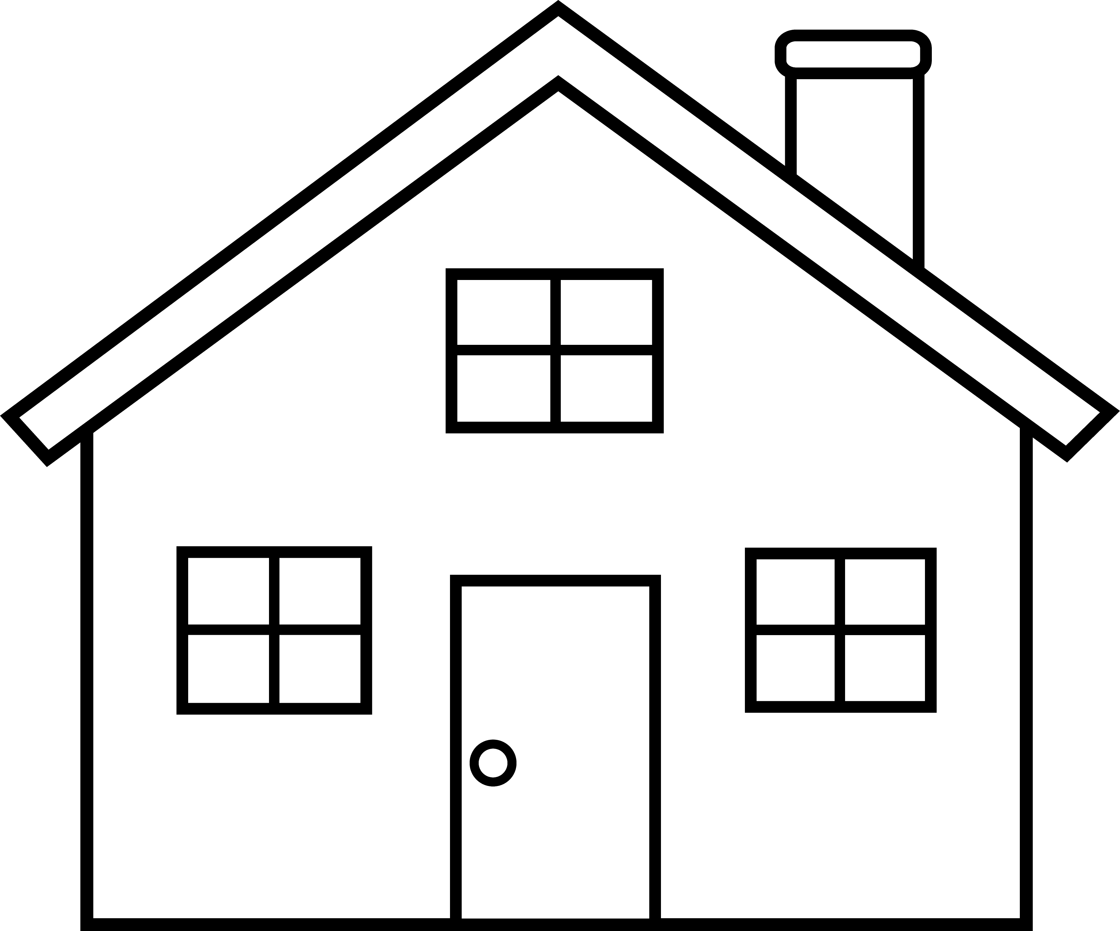 Cartoon House Outline - House Black And White (3589x2986)