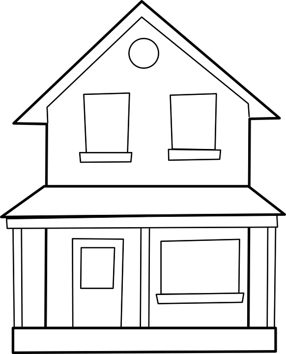 Outline Of House 12, Buy Clip Art - Up House Outline (582x720)