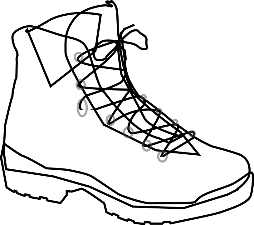 House Outline Cliparts 27, Buy Clip Art - Walking Boot Clipart (814x720)