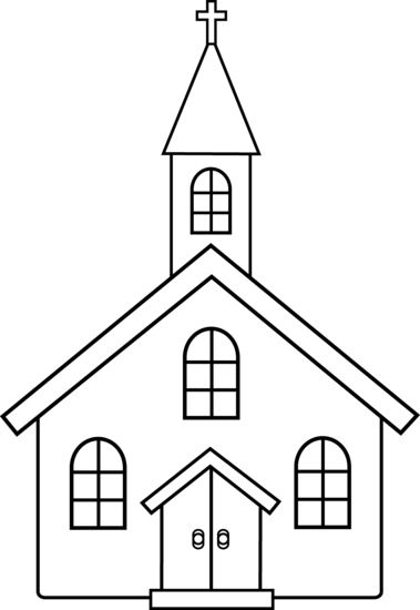 Church Clip Art To Download - Coloring Picture Of A Church (379x550)