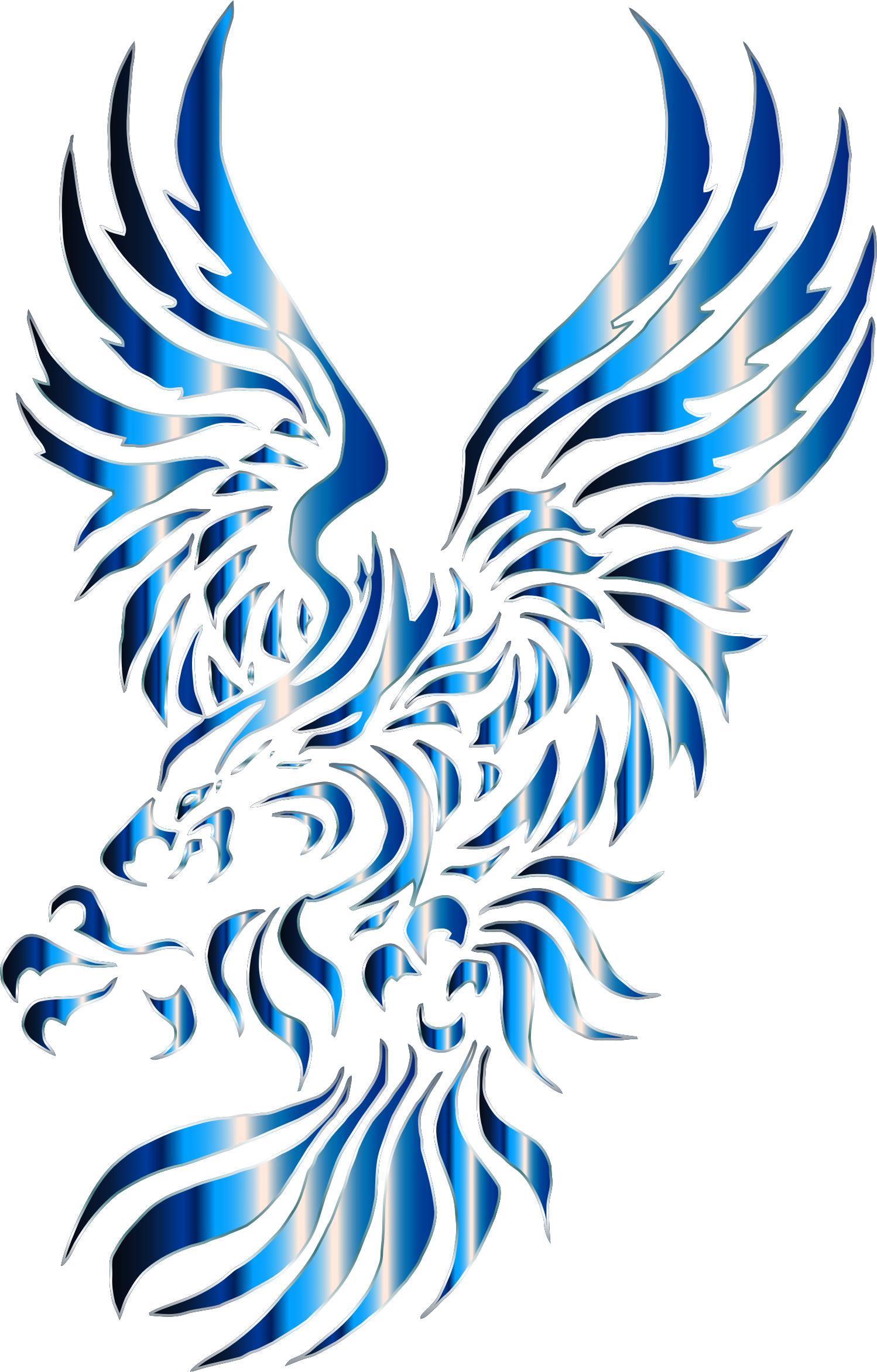 Chromatic Tribal Eagle 2 7 No Background Icons Png - Eagle Tribal Png (1498x2342)
