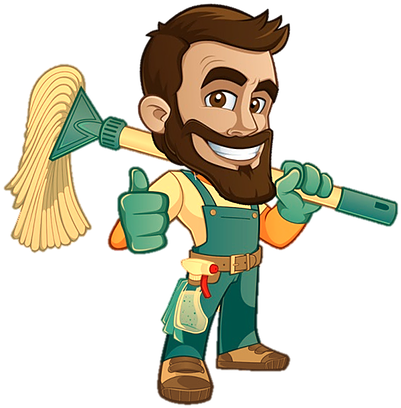 Office Klean Guy - Cleaning Services Cartoon (419x409)