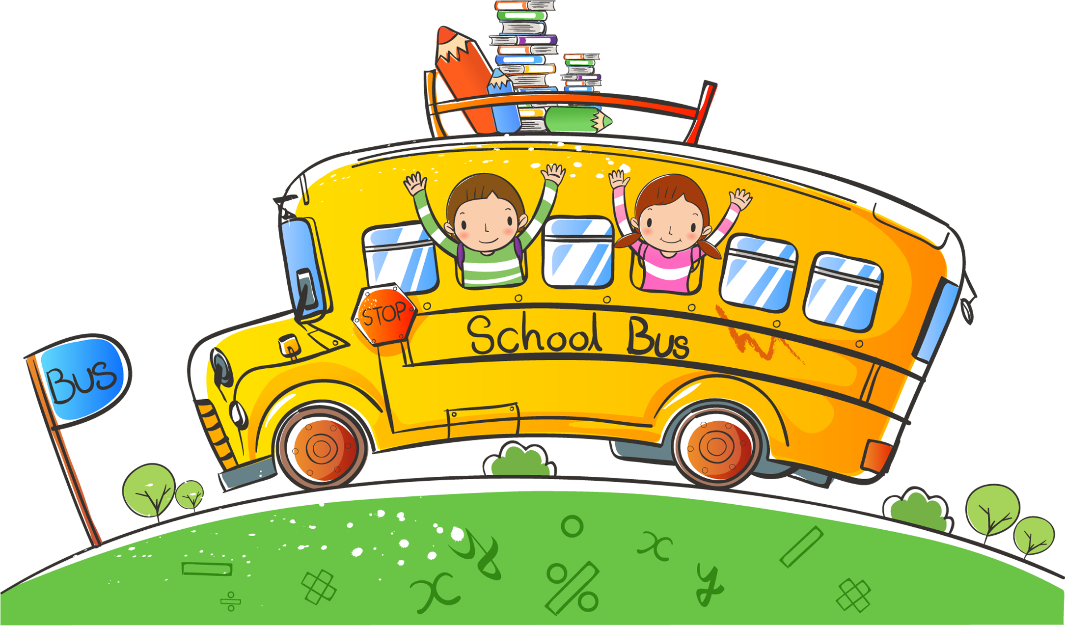 Cartoon School Bus - Cartoon School Bus (2480x3508)