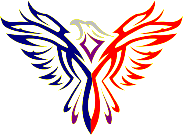 Eagle Red Blue Clip Art - Eagle Red White And Blue (600x442)