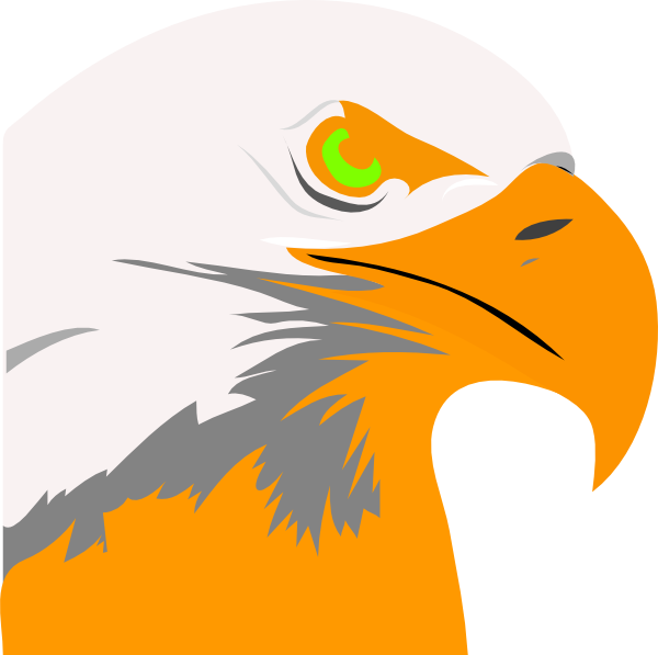 Bright Orange Eagle Clip Art - Eagle Logo Png Orange (600x597)