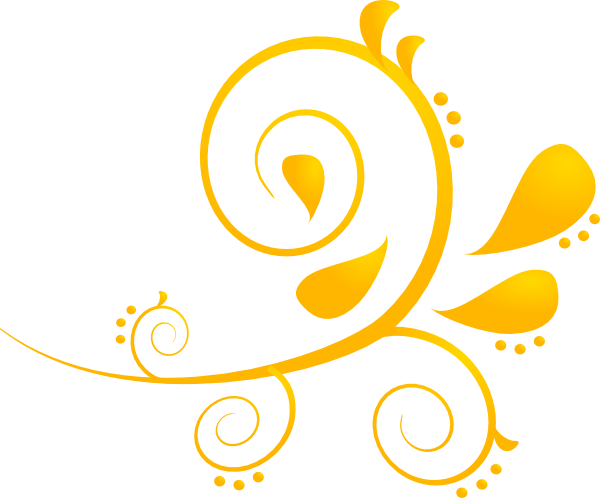 Golden Swirls Clip Art At Clker - Free Paisley Clip Art (600x498)