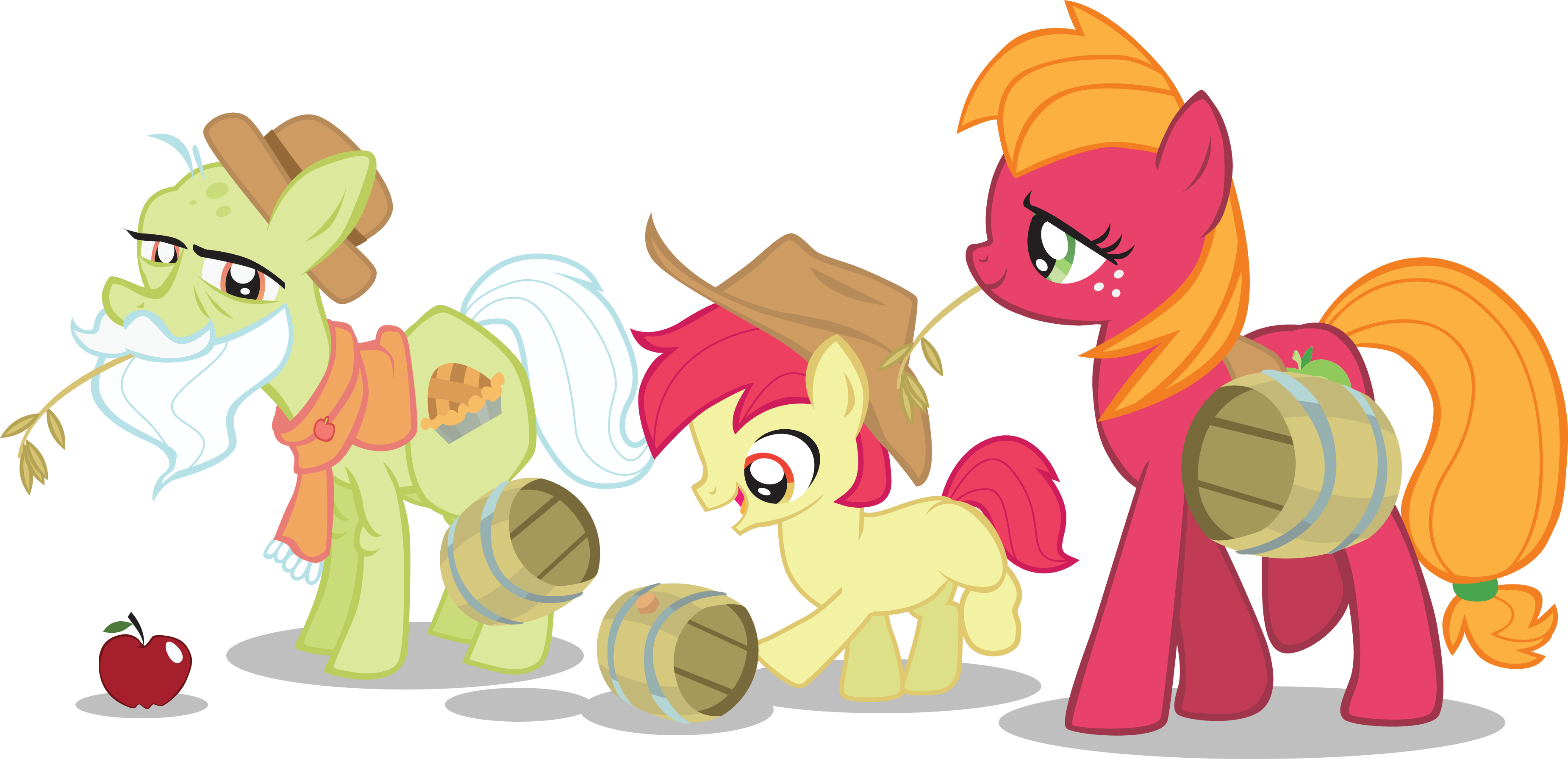 Pony Applejack Cartoon Mammal Vertebrate Horse Like - Mlp Granny Smith Baby (3937x1996)