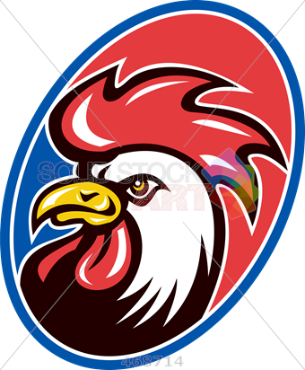 Stock Illustration Of Old Fashioned Cartoon Drawing - Rooster Side View Drawing (340x412)