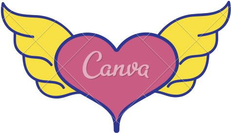 Heart With Wings Symbol Love Art - Use Canva Like A Pro (550x550)