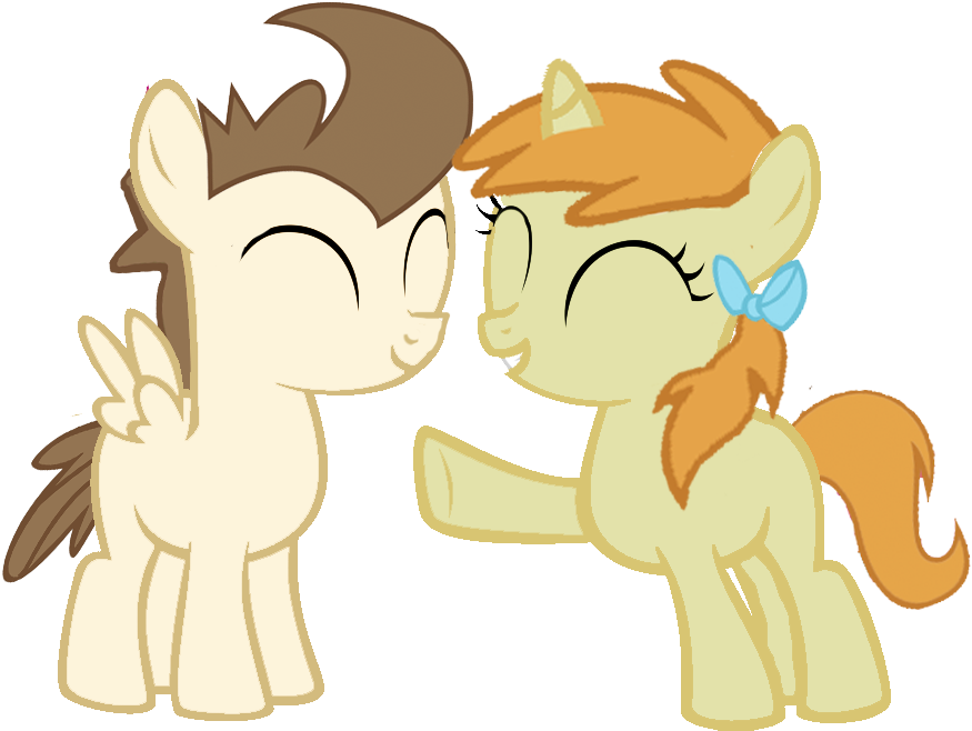 Cake Twins, Colt, Cute, Filly, Older, Pound Cake, Pumpkin - Cartoon (1121x712)