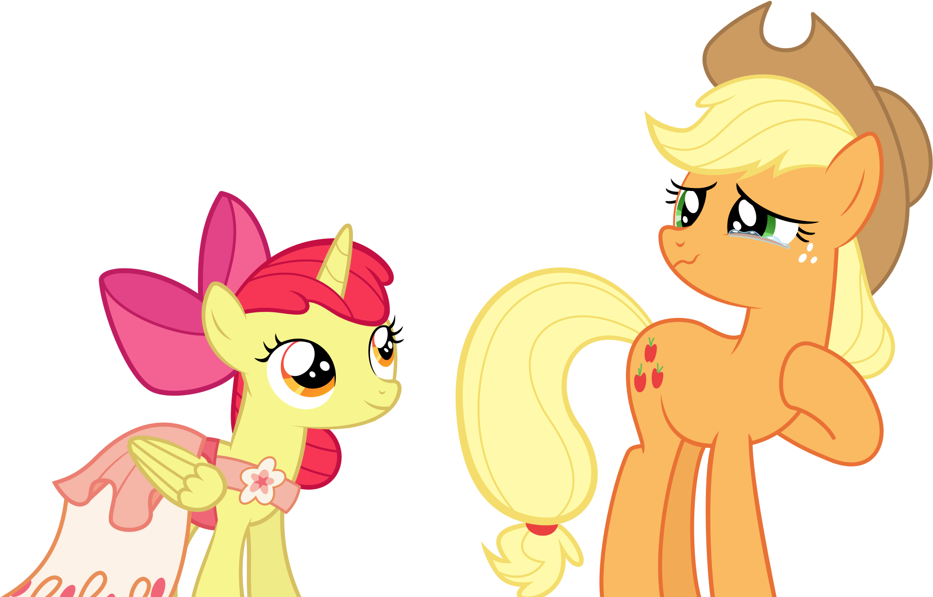 Crying, Dress, Pony, Race Swap, Safe, Simple Background, - Apple Bloom As An Alicorn (1950x1200)