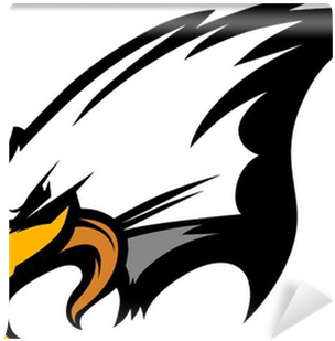 Mascot Head Of An Eagle Vector Illustration Wall Mural - Eagle Head Vector Bw (400x400)