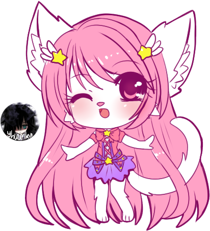Yhuurika 6 0 = Chibi Pink Neko Lady Render = By Yhuurika - Dessin Manga Fille Chibie Couleur (453x469)