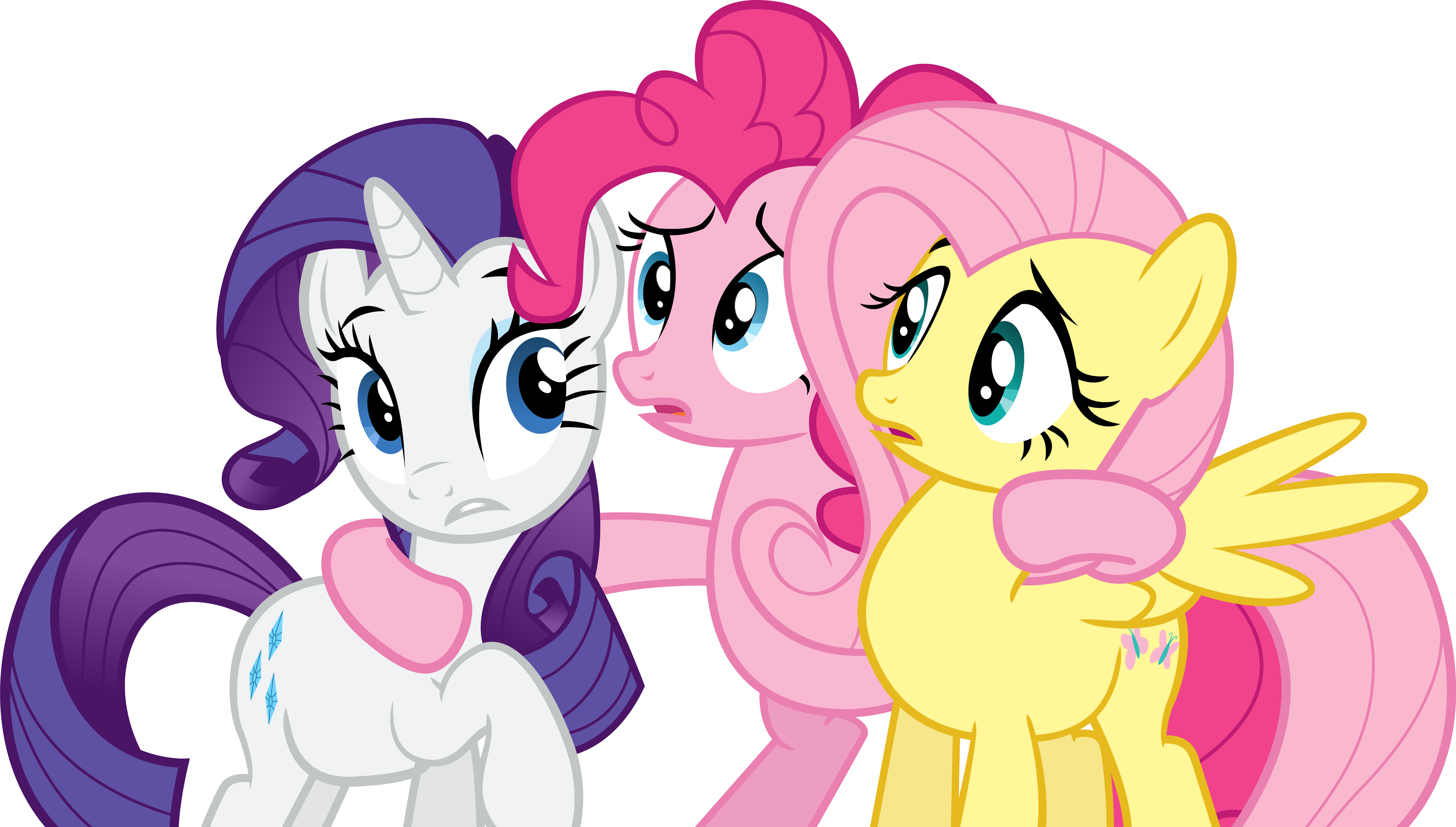 Fluttershy Rarity Pinkie Pie Rainbow Dash Spike Applejack - Pinkie Pie Fluttershy Rarity (6672x3787)