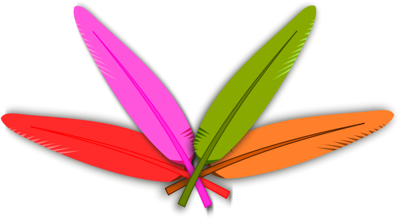 Free Colored Feather - Feather (800x441)