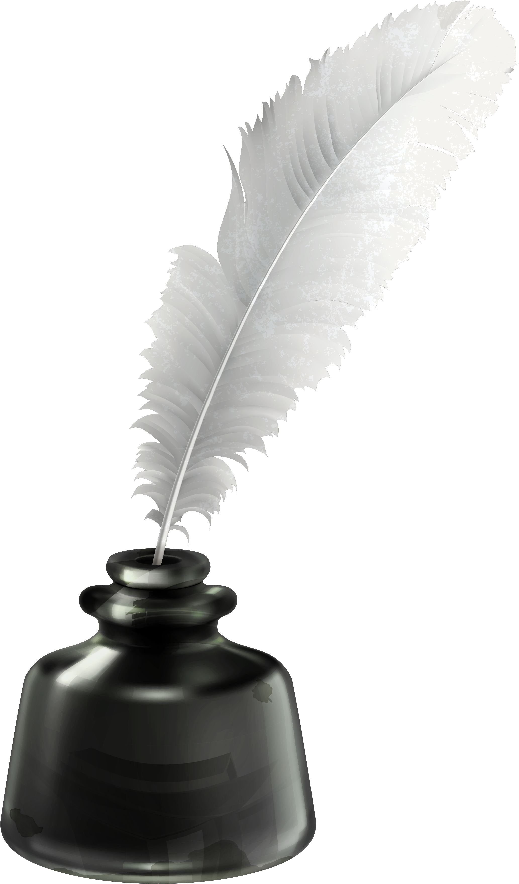 Quill Clipart Transparent - Ink Pot And Quill (2298x3756)