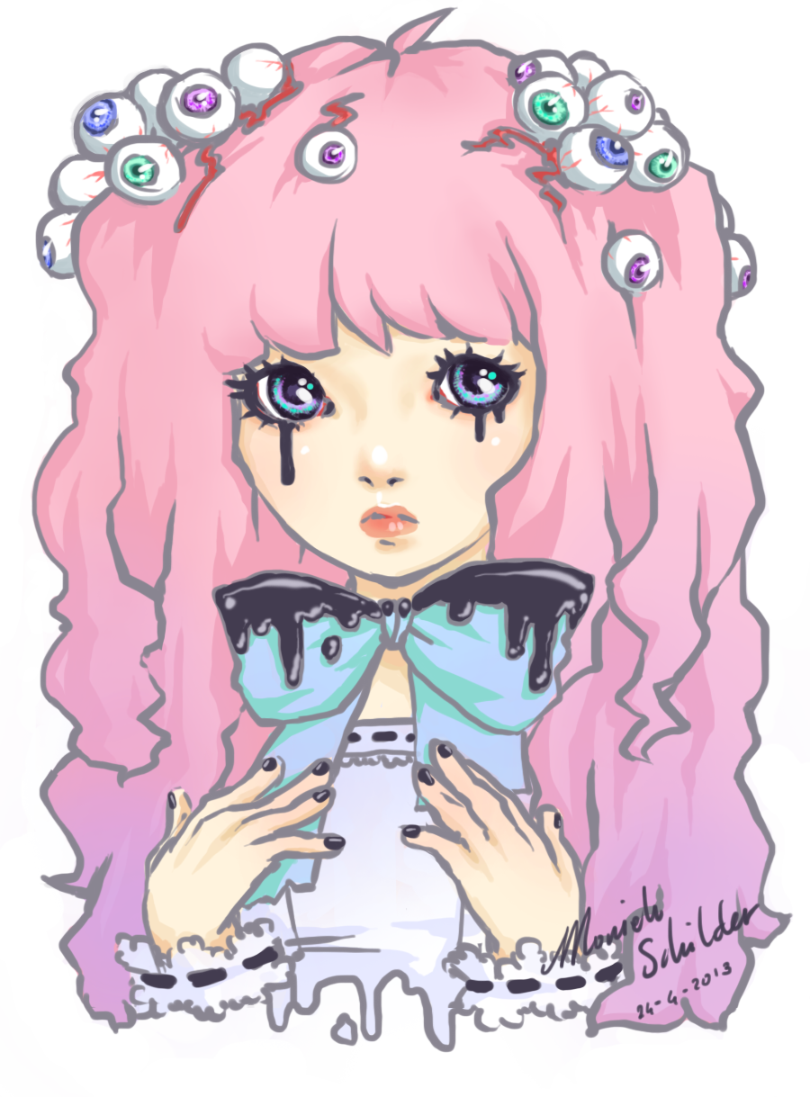 Pastel Goth Anime Girl Clipart - Pastel Goth Drawing (900x1219)