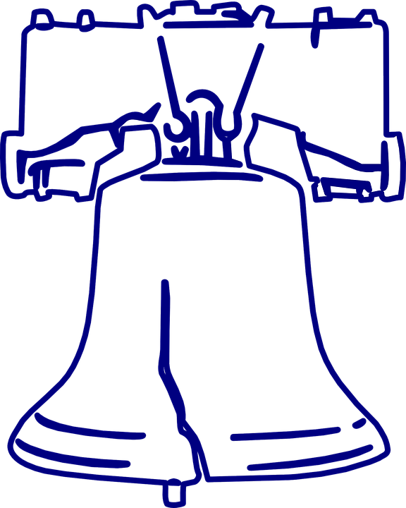 Bell Clipart American - Liberty Bell Coloring Page (576x720)