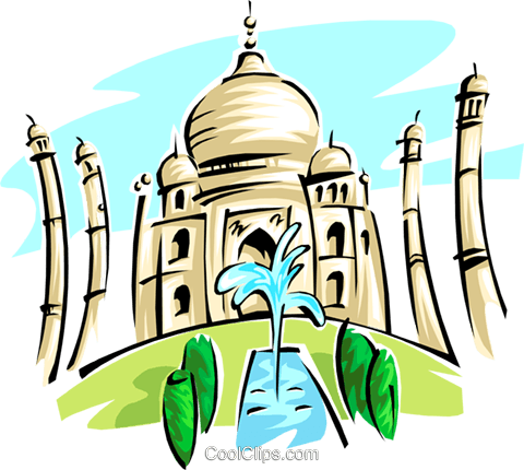 Taj Mahal Royalty Free Vector Clip Art Illustration - Taj Mahal Clip Art (480x430)