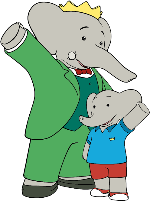 Babar, Badou Waving - Babar Clipart (500x671)