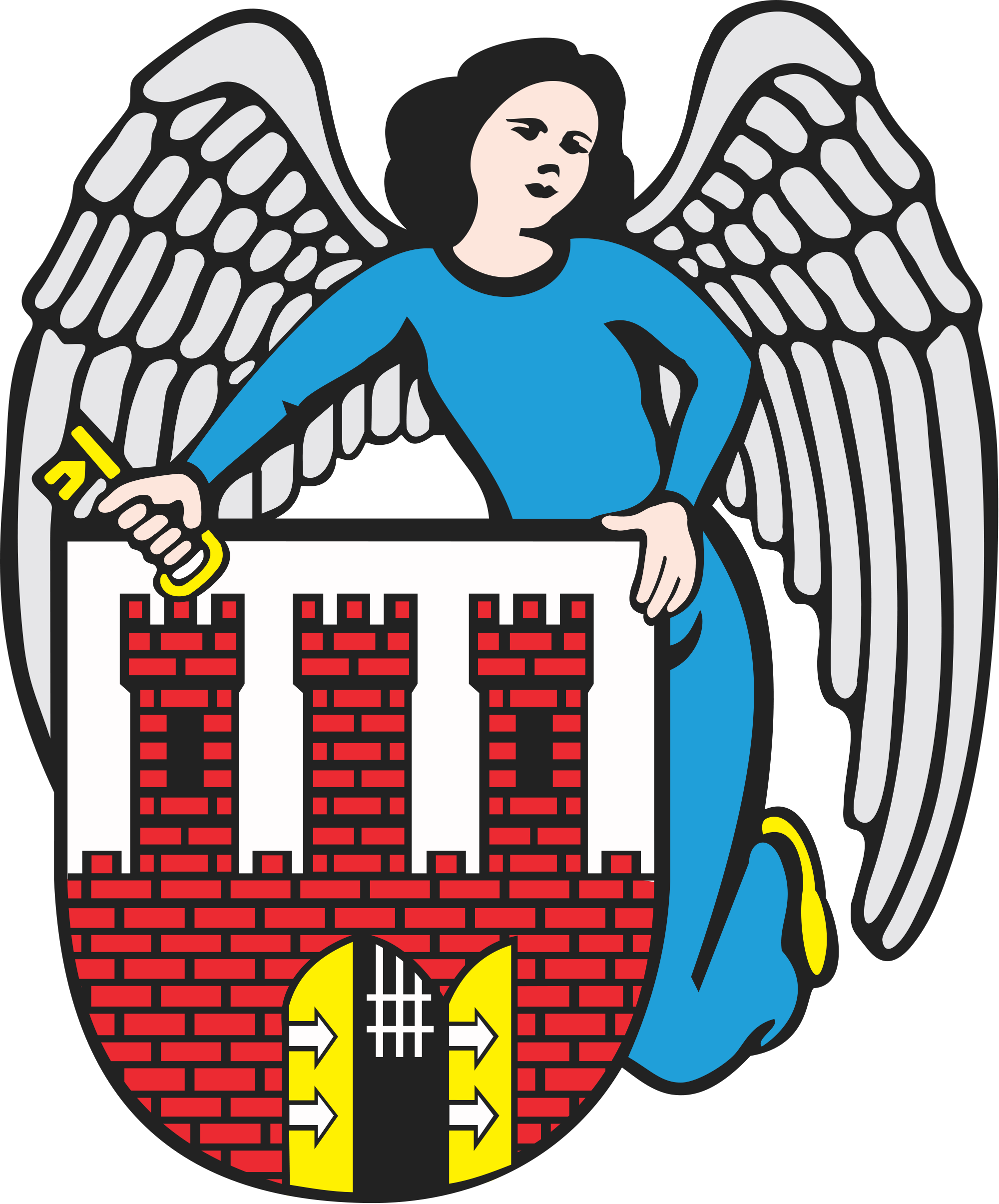 Coat Of Arms - Polish Souvenirs Sticker - Torun City Crest (1993x2400)