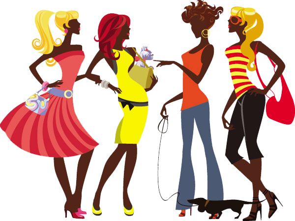 Cartoon Female Fashion Silhouette - Cartoon Female Fashion Silhouette (600x449)