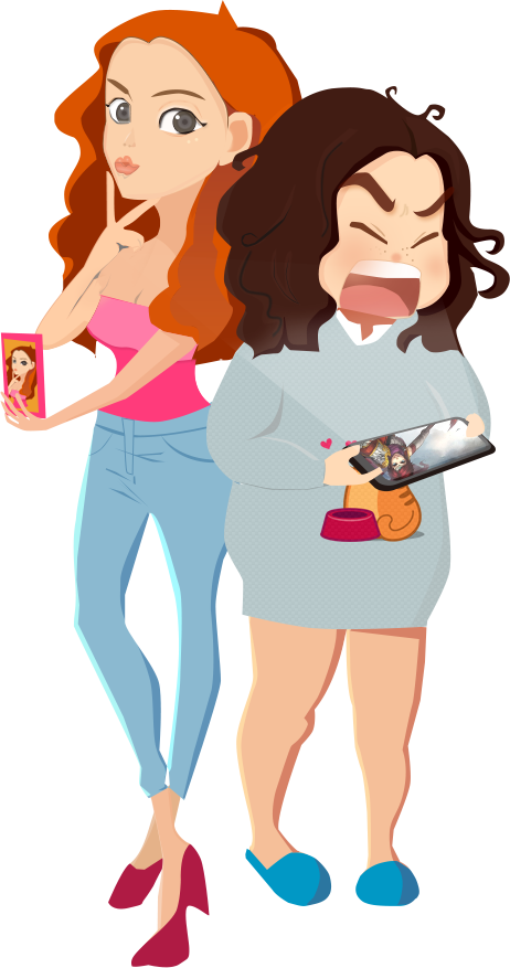 Woman Cartoon Illustration - Woman Cartoon Illustration (462x877)