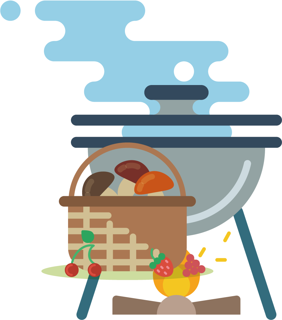 Camping Barbecue Grill Clip Art - Camping Illustration (1375x1375)