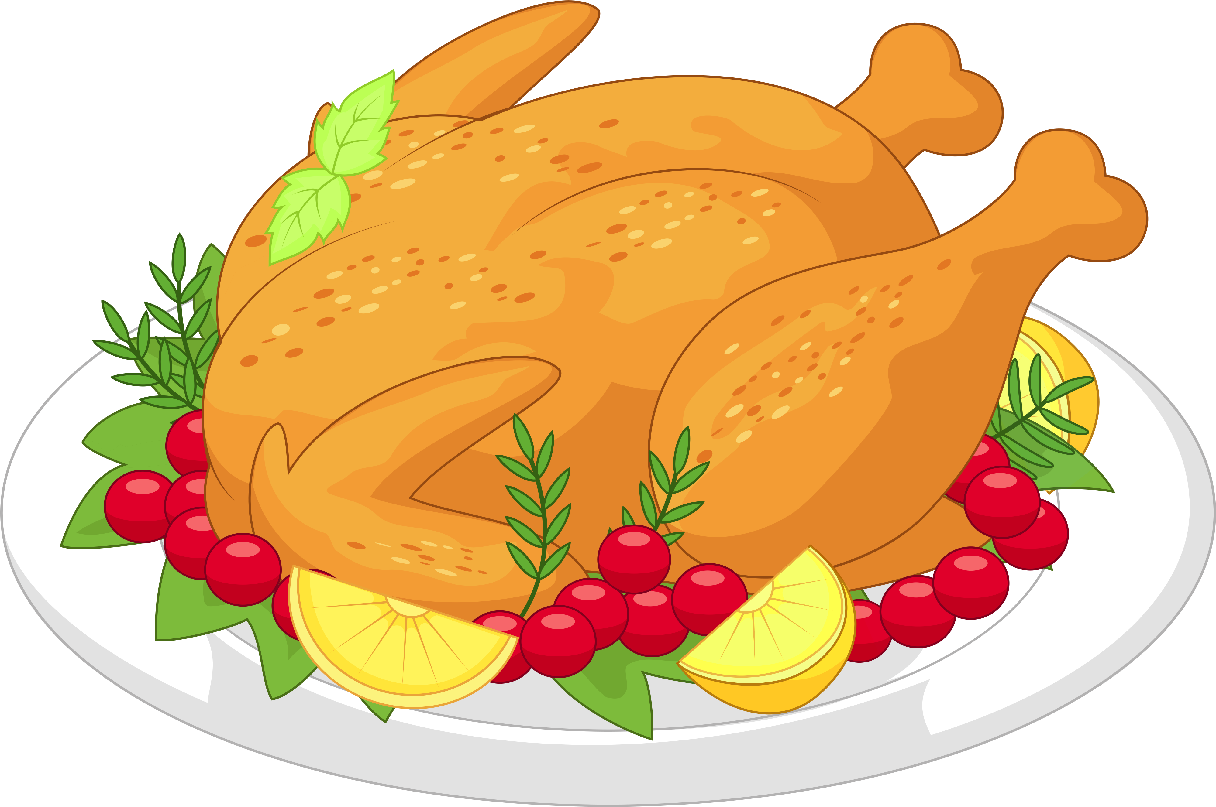 Free Cooked Turkey Clip Art - 燒 雞 卡通 (4156x3018)