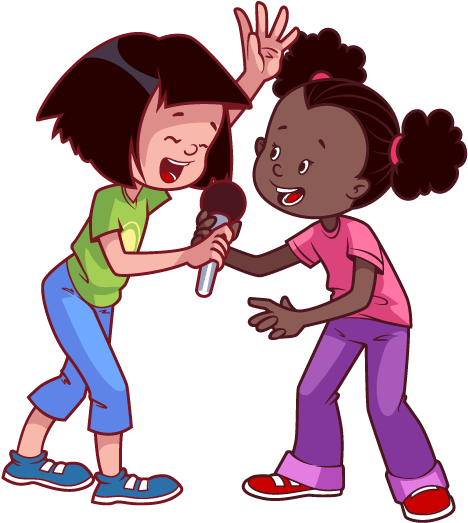 Microphone Singing Cartoon Illustration - Microphone Singing Cartoon Illustration (559x616)