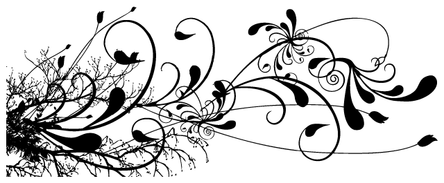 Bumper Stickers Car Tattoos Floral - Floral Swirls Design Png (640x265)