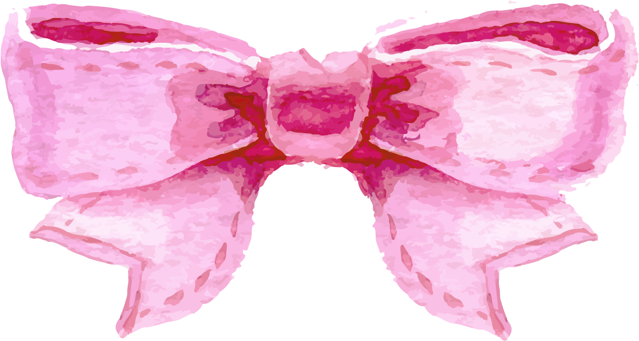 Watercolor Painting Drawing Clip Art - Pink Watercolor Bow Clipart (2500x2500)
