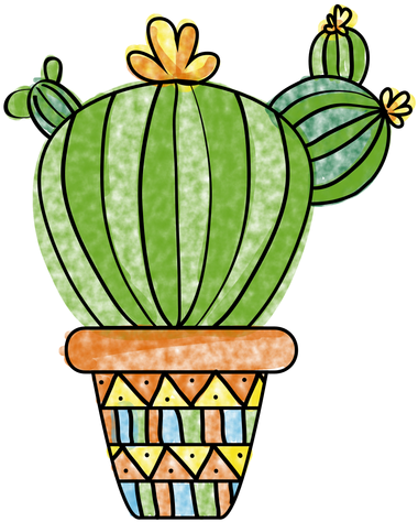 Hand Drawn Watercolor Multiple Cactus Pot Png - Cactus Png (512x512)
