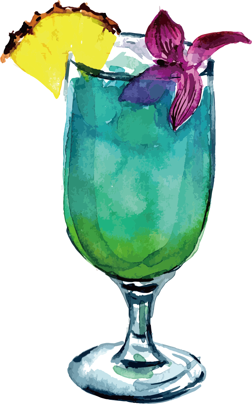 Watercolor Painting Drawing Drink Clip Art - Drinks On The Deck Fire Island 11 Oz Ceramic Mug (860x1380)
