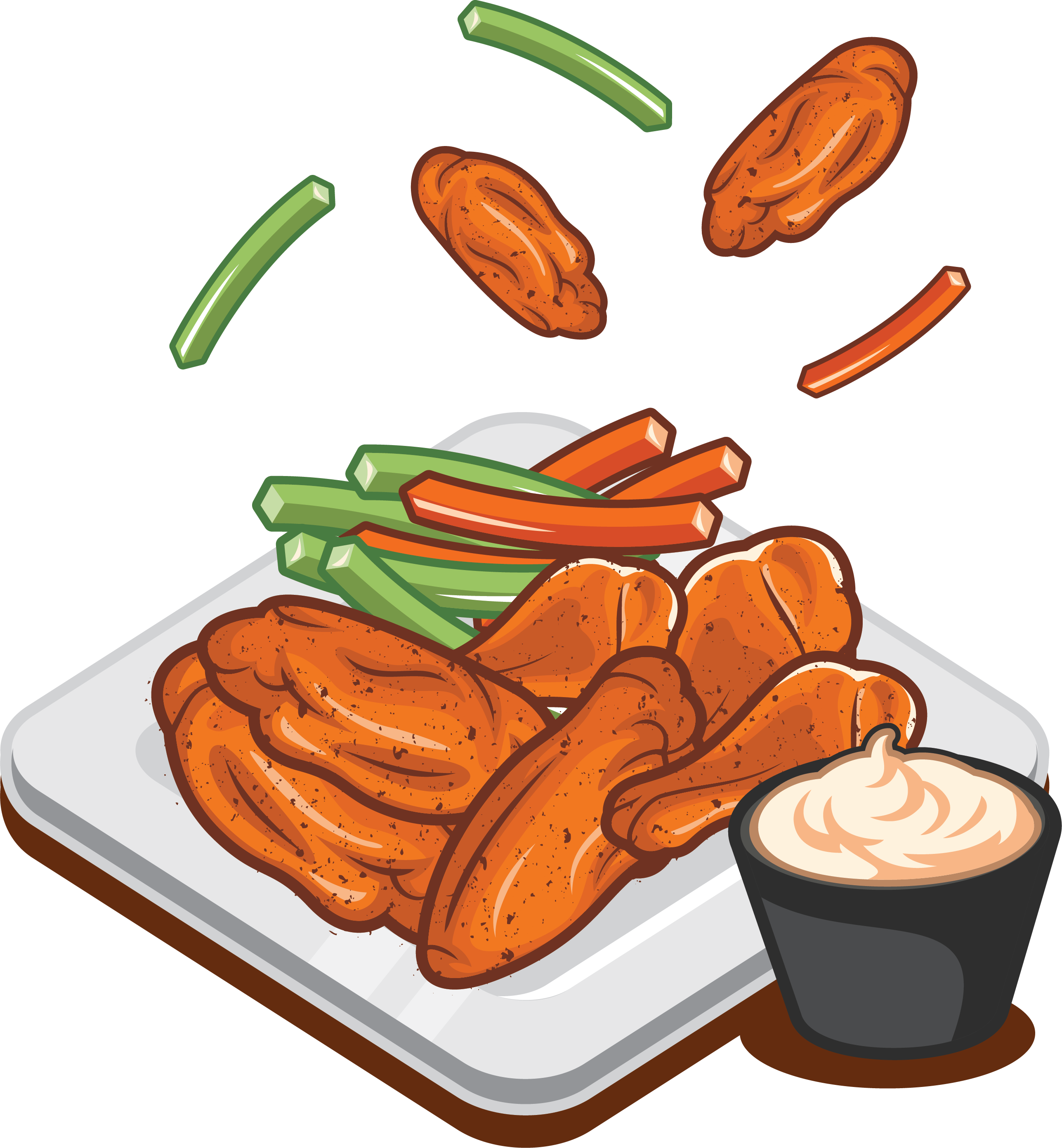 Buffalo Wing Sausage Fried Chicken Fast Food - Buffalo Wings Vector (2574x2783)