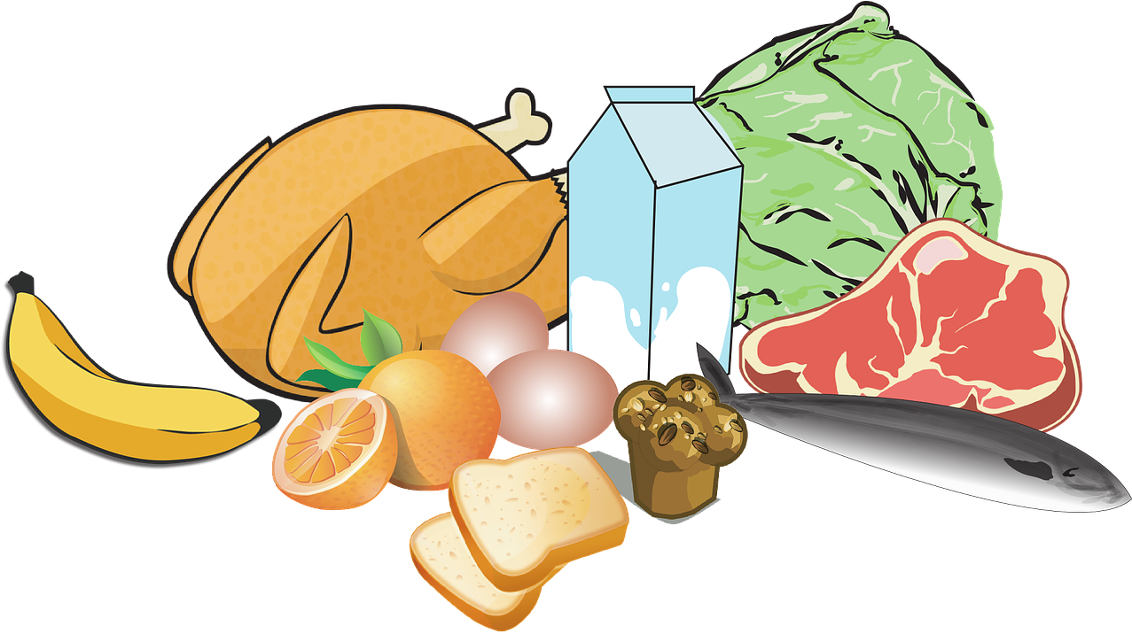 Fried Chicken Clipart 19, - Meat And Vegetables Clipart (1280x750)