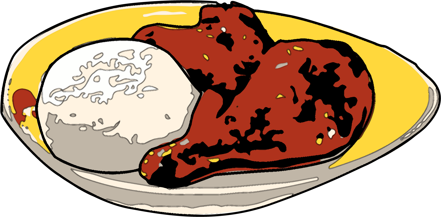 Jollibee's Chicken Barbecue - Jollibee Chicken Joy Cartoon (2000x1117)