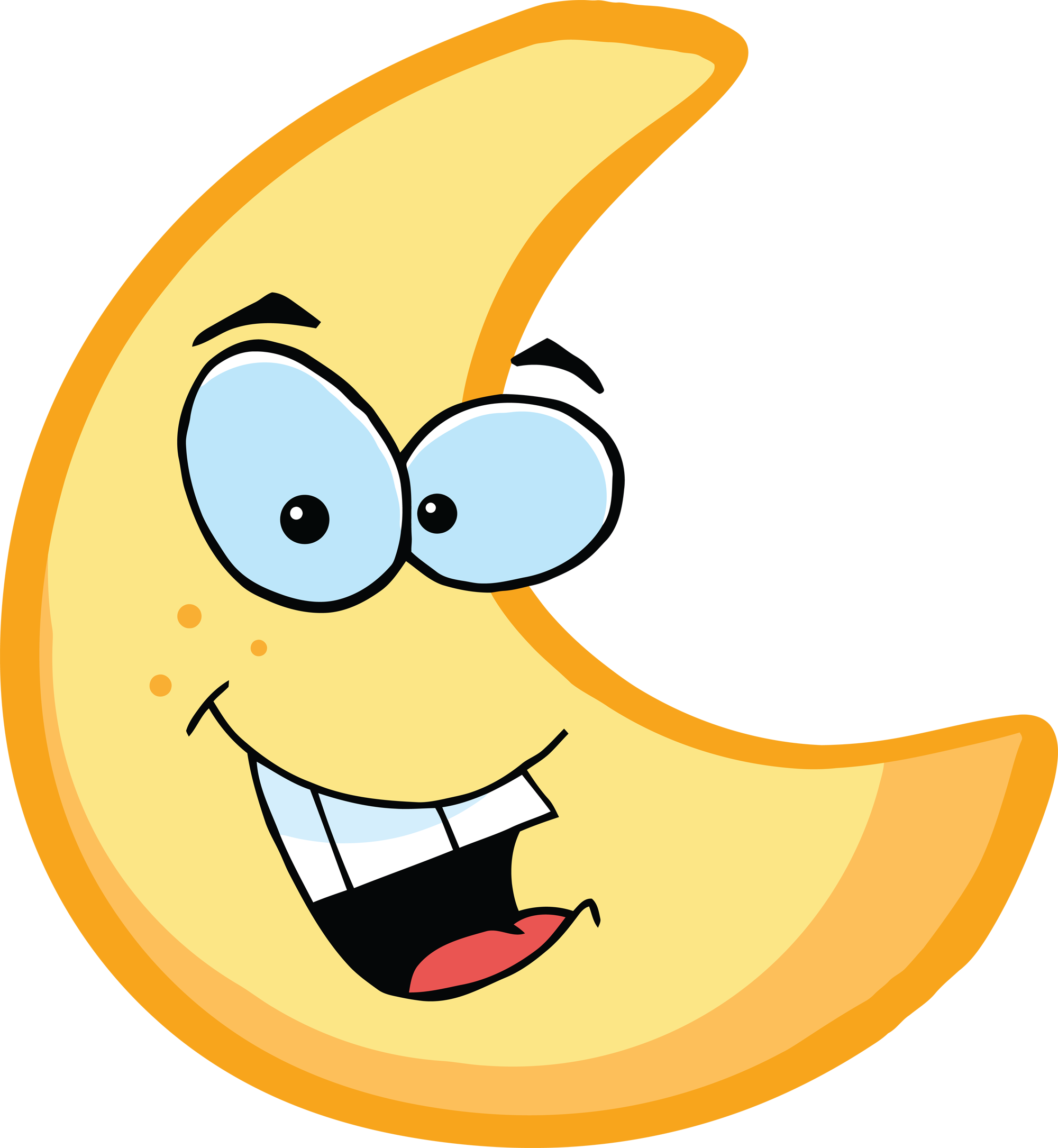 Sleeping Cartoon Half Moon Cartoon - Moon Cartoon (2000x2170)
