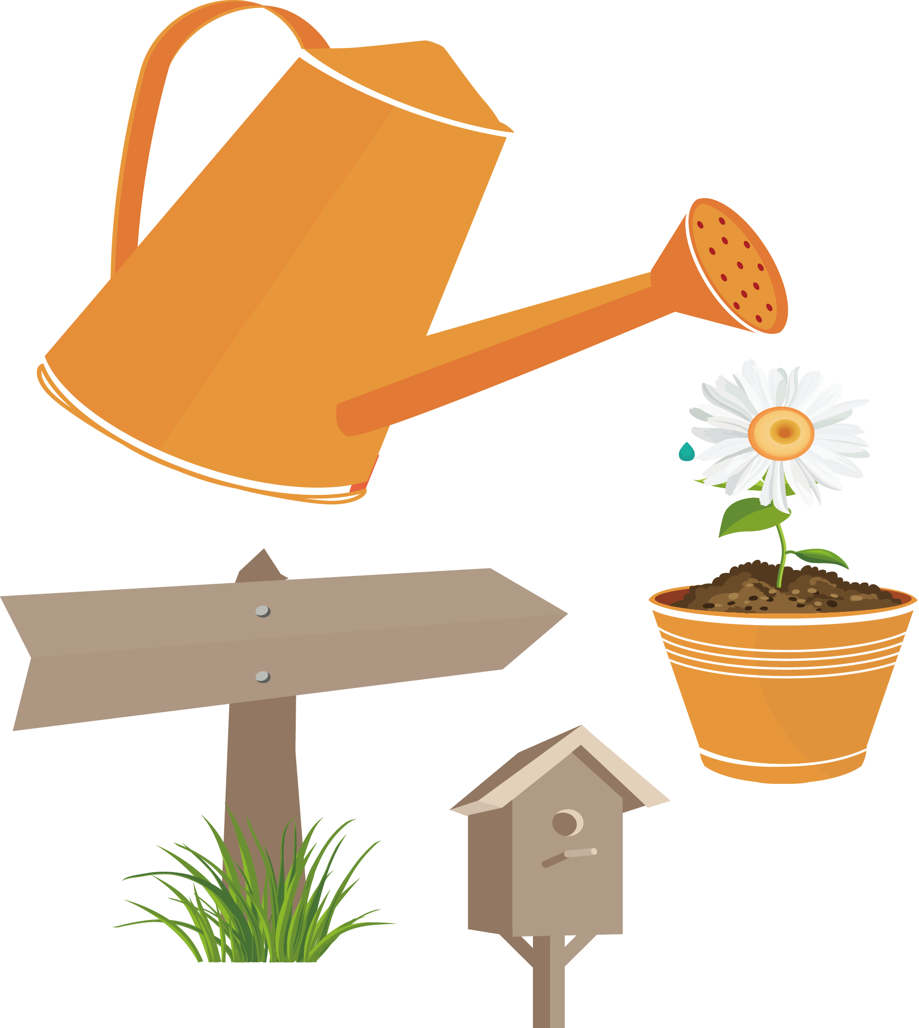 Garden Watering Can Clip Art - Garden Watering Can Clip Art (1821x2038)