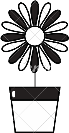 Pin Flower Pot Clip Art Black And White - Icon (550x550)