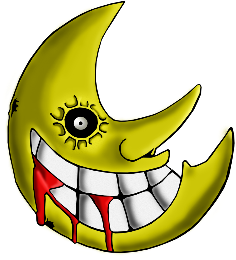 Drawn Lunar Yellow - Soul Eater Moon Png (900x909)