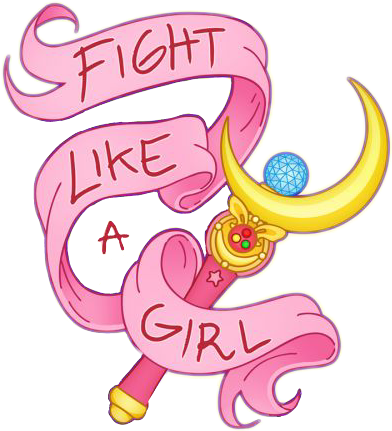 Sailor Sticker - Sailor Moon Fight Like A Girl (392x431)