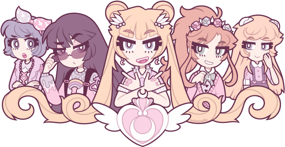 Pastel Sailor Moon Cuties By Nekozneko - Pastel Goth Sailor Moon (945x495)