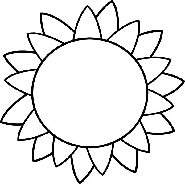 Sunflower Cut Out Template (600x598)